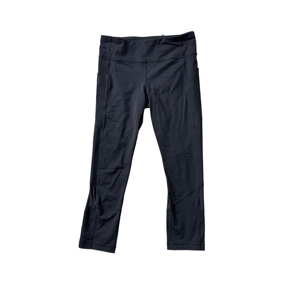 LULULEMON Athletica Wunder Train Cropped Tights/leggings w/ Pockets, Black; 6 - Picture 1 of 8